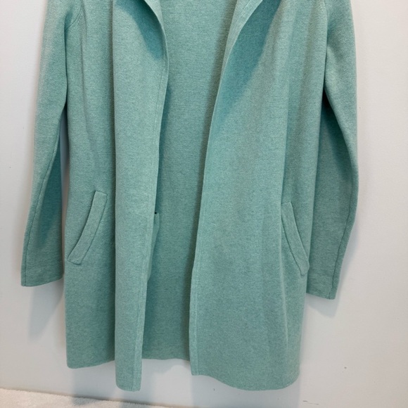 J Crew Vanessa Longline Open Front Cardigan Sweater Coat XXS Mint Green AC619 - Picture 4 of 12
